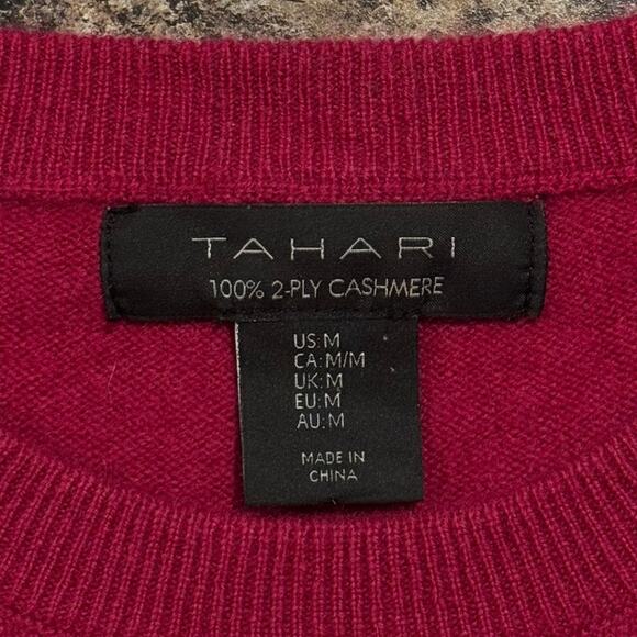 Tahari Sweater Cashmere Preppy Quiet Luxury Old Money Minimalist Capsule Medium - Picture 3 of 7